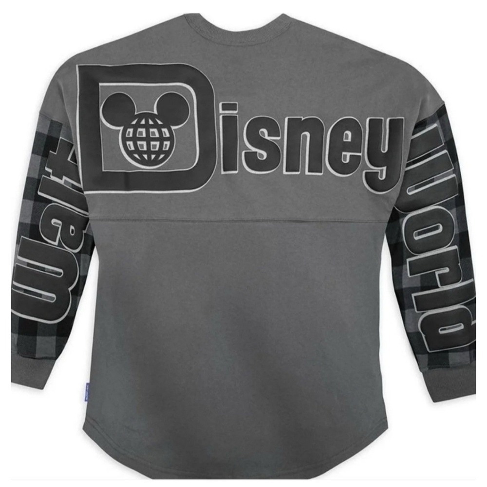 Walt Disney World Plaid Mickey Mouse Spirit Jersey Black Gray SZ M